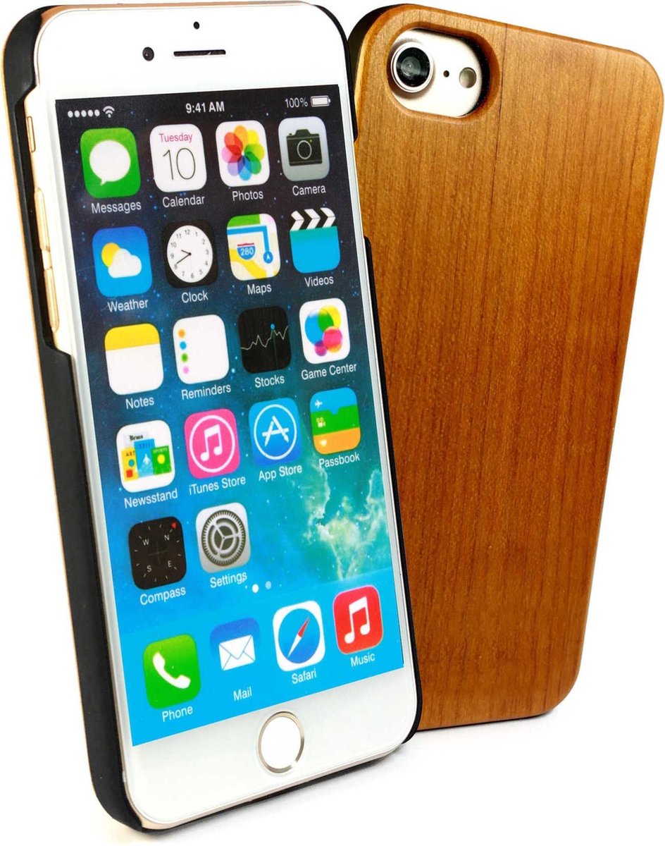 Tuff-Luv - Kersenhout hoes voor Iphone 6s Plus en 7s Plus - Bruin
