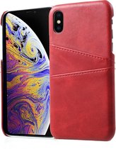 Leren Hardcase - Iphone X/XS Hoesje - Rood