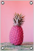 Tuinposter –Roze Ananas– 60x90cm Foto op Tuinposter (wanddecoratie voor buiten en binnen)