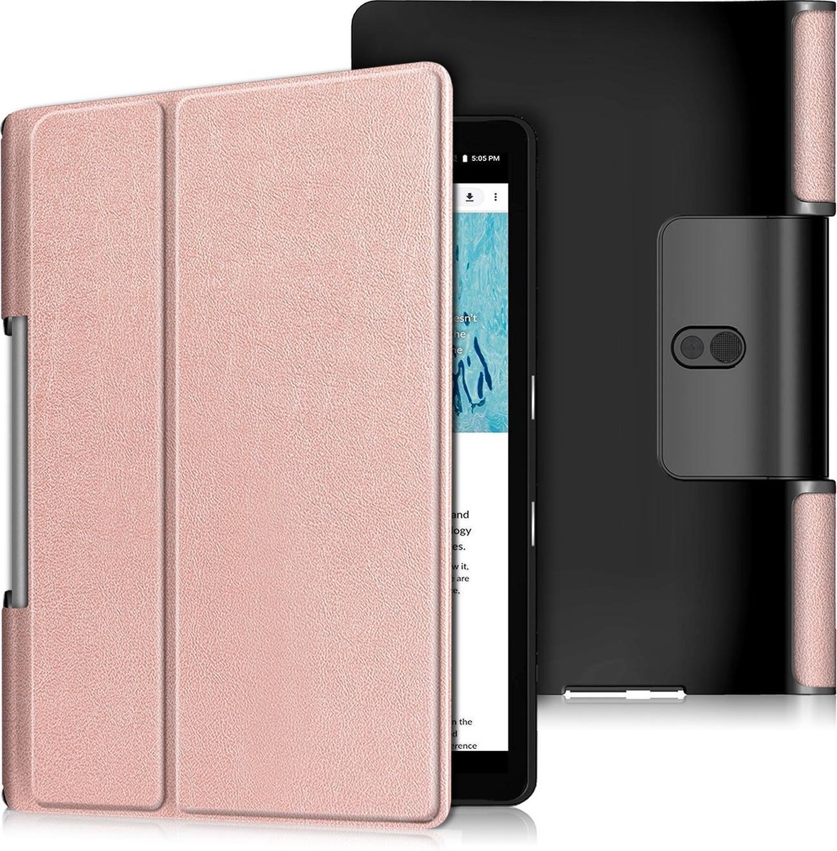 Tablet Hoes geschikt voor Lenovo Yoga Smart Tab 10.1 - Tri-Fold Book Case - RosÃ© Goud op Prijzenvolger.com