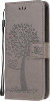 Uiltje boom grijs agenda case hoesje Samsung Galaxy A71