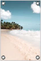 Tuinposter –Strand met Palmbomen– 100x150cm Foto op Tuinposter (wanddecoratie voor buiten en binnen)