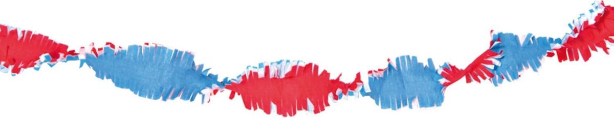Crepe guirlande rood/wit/blauw 24m