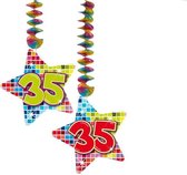 Spiraalversiering Birthday Blocks 35 jaar - 2 stuks