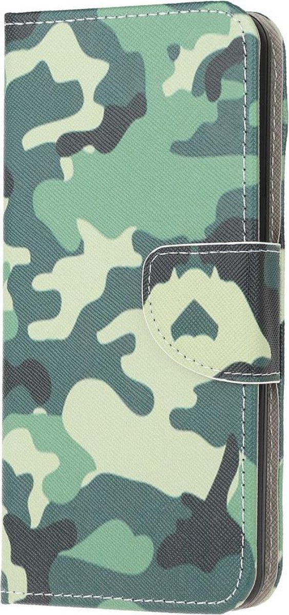 Camouflage agenda wallet case hoesje Telefoonhoesje geschikt voor Samsung Galaxy A71