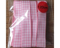 Wintersport schoenveters in Oostenrijks Tiroler ruit patroon - 120cm Roze