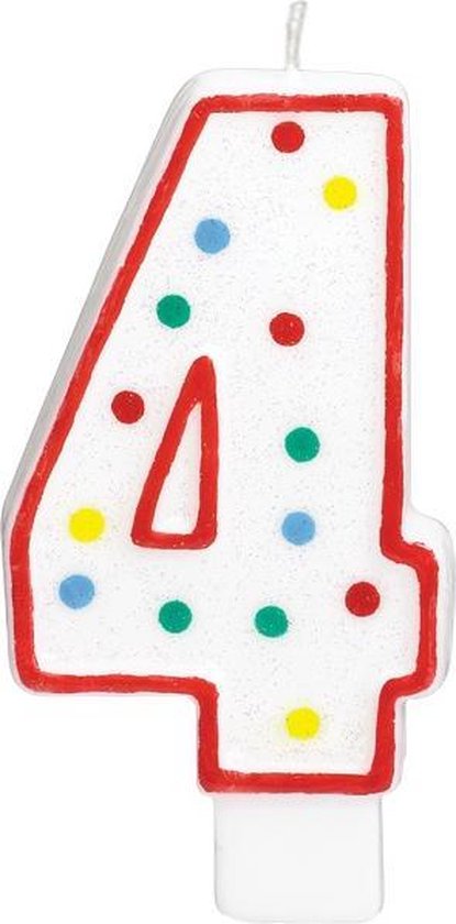 Bougie Anniversaire Amscan 4 Ans Rouge 19 Cm