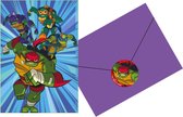 AMSCAN - 8 Rise of the Ninja Turtles uitnodigingen en enveloppen