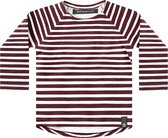 Your Wishes Raglan Longsleeve Wine Stripes - T-shirt - Lange Mouwen - Jongens & Meisjes - Maat: 62/68
