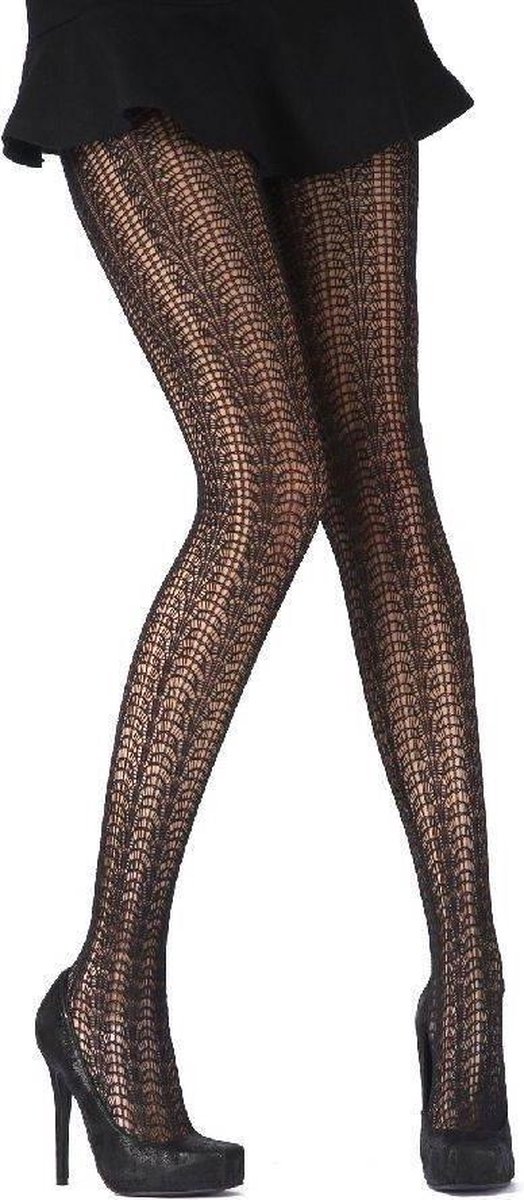 Pretty Polly Panty - Fashion - Feathery Chevron - One Size - 36/40 - Zwart