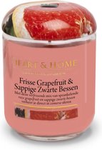 Heart & Home Geurkaars in pot - Frisse Grapefruit en Sappige Zwarte Bessen (groot) **