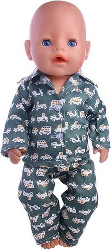 hypothese Ewell Vermomd Jongens Pyjama met voertuigen voor babypop - Poppenkleding past op pop met  lengte tot 43CM | bol.com