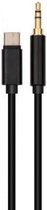 USB-C Male naar AUX Audio Male - 1  Meter - Adapter Kabel - Zwart