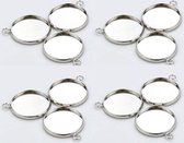 12 Hangers met 1 oog - Rond - 20mm Top - Zilverkleurig