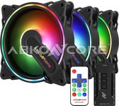 ABKONCORE HR120 (set van 3) - 120 mm A-RGB-ventilator voor doos
