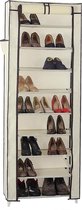 Groot Schoenenrek met 10 Niveaus - tot 27 Paar Schoenen - 58 x 28 x 160 cm - Beige