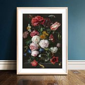 Canvas Schilderij * Jan Davidsz de Heem Vaas met Bloemen * - Bloem Stilleven - kleur - 60 x 100 cm