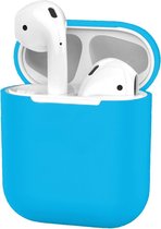 Case Geschikt voor AirPods Hoesje Hoes Siliconen Met Clip Cover Dun - Hoesje Geschikt voor Apple Airpods 1/2 Siliconen Met Clip - Blauw