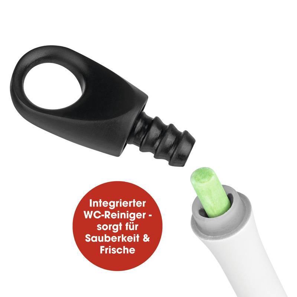 Bol Com Clean Maxx Toiletborstel Met Geintegreerde Wc Reiniger Silicone Wit Zwart