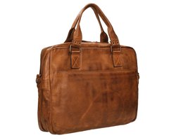 Sacoche pour Ordinateur Portable en Cuir Bear Design Leandro - 15 pouces - Cognac