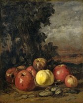 Stilleven met appels, Gustave Courbet, 1871 - 1872 op aluminium dibond