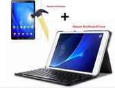 Smart keyboard Case voor Samsung Galaxy Tab A 10.1 inch (T580 - T585) Zwart - Magnetically Detachable - Wireless Bluetooth Keyboard hoesje met toetsenbord + Tempered Glass Screen p