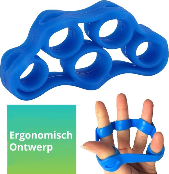 Vingerstretcher siliconen | Vingergripper | Vinger training | Handtrainer - Handgripper | Grip Trainer | Finger exercises | Vinger oefening - Blauw (4KG - 8.8LB)