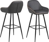 Set van 2 Cara barstoel grijs, zwart en oranje.