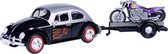 Volkswagen Kever & Motor op trailer 1-24 Motormax