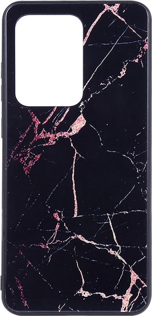 Shop4 - Samsung Galaxy S20 Ultra Hoesje - Harde Back Case Marmer Zwart