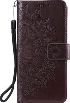Shop4 - Samsung Galaxy S20 Plus Hoesje - Wallet Case Mandala Patroon Donker Bruin
