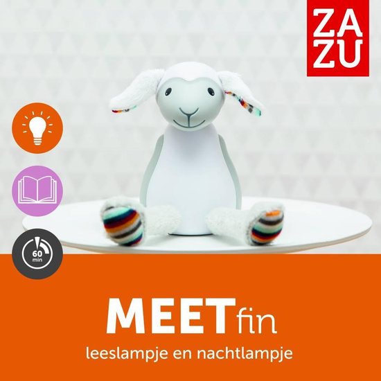 Zazu - Fin 2.0 - Grijs - Nachtlampje - Schaaplampje - Leeslampje geschikt voor in bed van Zazu — afbeelding 5
