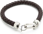 Sorprese - armband - zwart - leer - enkel gevlochten - 22 cm - model B - armband mannen - Sinterklaas - Cadeau
