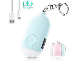 Oplaadbaar Persoonlijk Alarm – Zelfverdediging producten – Zelfverdediging Alarm – sleutelhangers – Alarm Persoonlijk – Alarm sleutelhanger – Oplaadbare Zaklamp Led