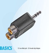 Basics audio adapter  3,5 mm Male jack - 2x tulp female RCA