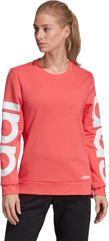 adidas Essentials sweater dames roze/wit " | bol.com