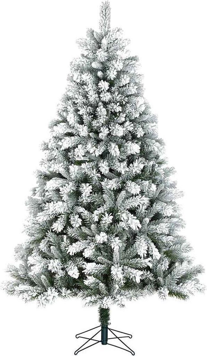 Black Box Franse kunstkerstboom chandler maat in cm: 215 x 125 besneeuwd groen - besneeuwd groen