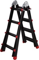 AL Ladders  Professionele telescopische joint vouwladder 4X4 Treden Black