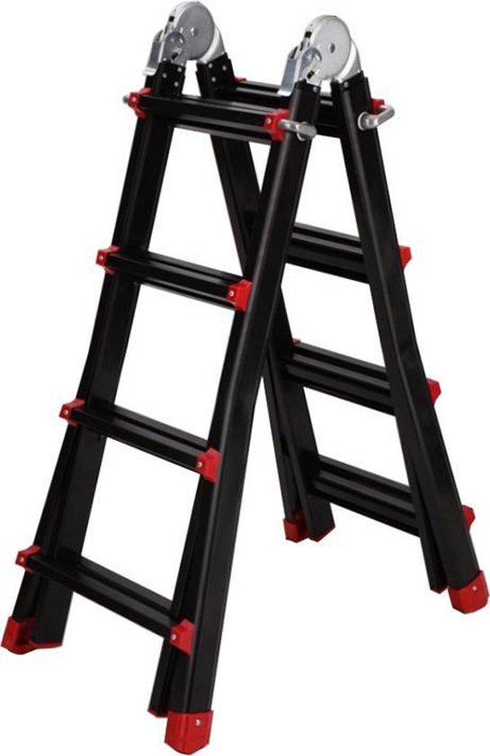 AL Ladders Professionele telescopische joint vouwladder 4X4 Black | bol.com