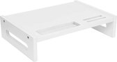 MIRA Home - laptopstandaard - Laptoptafel - Kantoor - Modern - Bamboe - Wit - 41x28x10