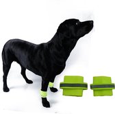 Reflecterende Elastische pootband - Veiligheid in donker voor uw hond of kat - Neon geel - MEDIUM