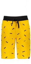 Moodstreet Jongens Short met allover logo bedrukking - Dark Yellow - Maat 122/128