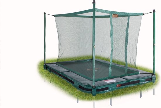 Avyna InGround trampoline PRO-LINE 215x155 (203) Groen + Avyna Veiligheidsnet - Rechthoek