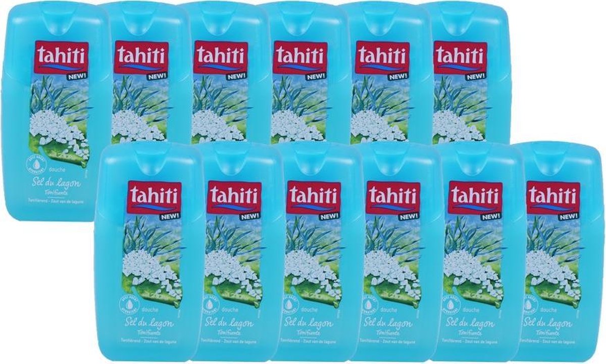 Tahiti Lagoon salt - 12 x 250 ml - Gel douche - Pack économique | bol.com