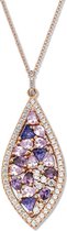 Velini jewels -P6554MC -Hanger+Ketting -925 Zilver rosé -Gekleurde Cubic Zirkonia
