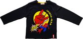 Marvel Ultimate Spider-Man - T-shirt - Model "Spiderman Thwipping along" - Zwart - 128 cm - 8 jaar