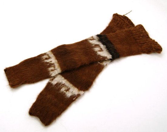 Graveren geweer ik heb het gevonden Warme wollen Beenwarmers - Bruin - met Andes patronen - 100% Alpaca wol |  bol.com