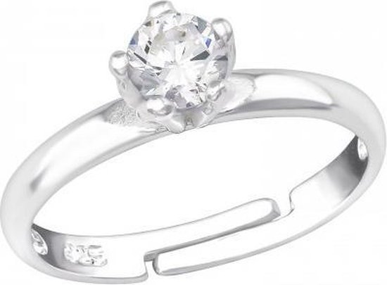 Zilveren pinkring zirkonia - one size ring - sterling zilveren ring |  bol.com