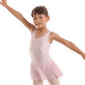 Dancer Dancewear® Balletpakje meisje | Met voile rokje | Glanzend balletpak | "Prima Donna" | ROZE | Balletpakje met lang rokje | Maat 98 | 4 Jaar