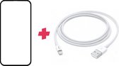 Bundel: iPhone XR screenprotector + Lightning kabel 1 meter